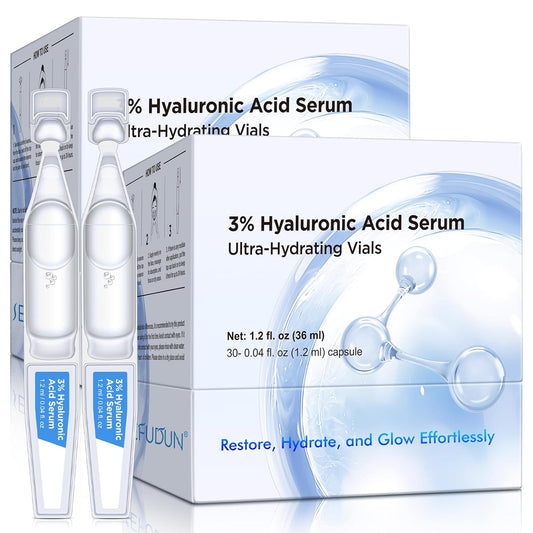 30pcs 3% Hyaluronic Acid Ultra Hydrating Serum, Anti-Aging Serum Intensive Hydration, improves skin texture, minimizes fine lines, improve dryness and dehydration for all skin types | alldaygood beauty