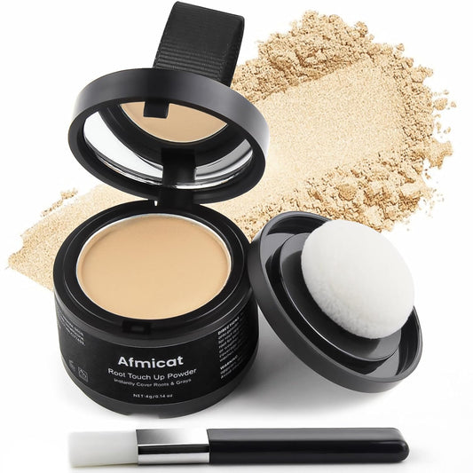 Instant Hairline Powder, Root Touch Up Hair Color for Gray Coverage and Thinning Hair, Root Cover Up Conceals Hair Loss & Bald Spots, Natural and Non-Greasy Hair Color for Women & Men, Light-Blonde