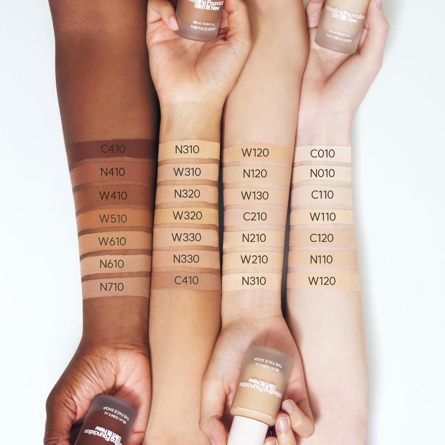 THE FACE SHOP Ink Lasting Liquid Foundation, Full Coverage, 72‑Hour Wear Semi‑Matte Finish, Makeup with Bakuchiol, N710 Espresso, 0.84 Fl. Oz.