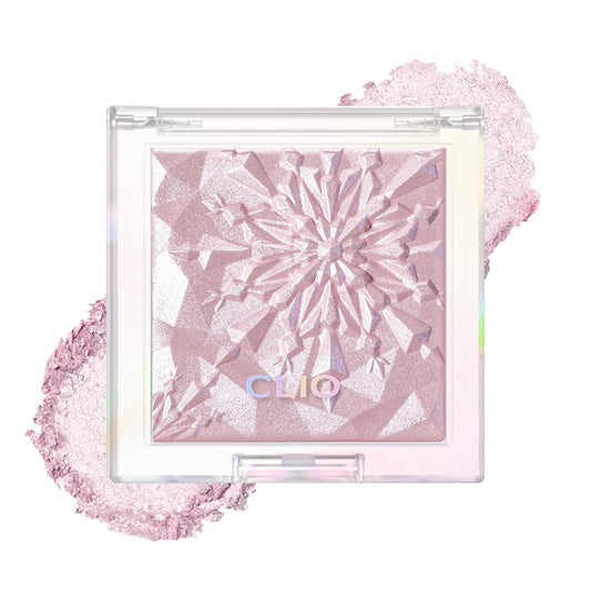CLIO Prism Highlighter makeup, High Glossy Face Illuminator, Pearl Shimmer Smooth Baked Powder, Glitter Long- Lasting (6 Colors) (06 Violet Ruby, One Size) | alldaygood beauty