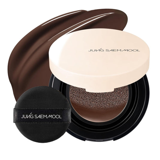 JUNG SAEM MOOL Essential Skin Nuder Cushion Mini 45N Espresso 0.17 Fl Oz, Natural Radiant Finish Cushion Foundation with Buildable Coverage, Lightweight Texture, Korean Foundation Makeup | alldaygood beauty