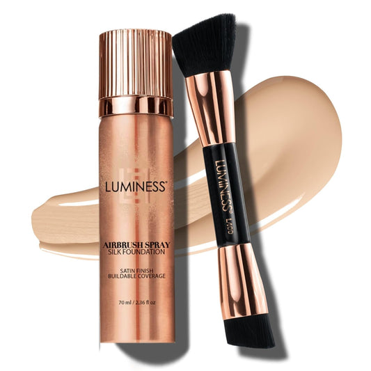 LUMINESS Silk Airbrush Spray Foundation & Buffing Brush Kit - Light Fair | alldaygood beauty