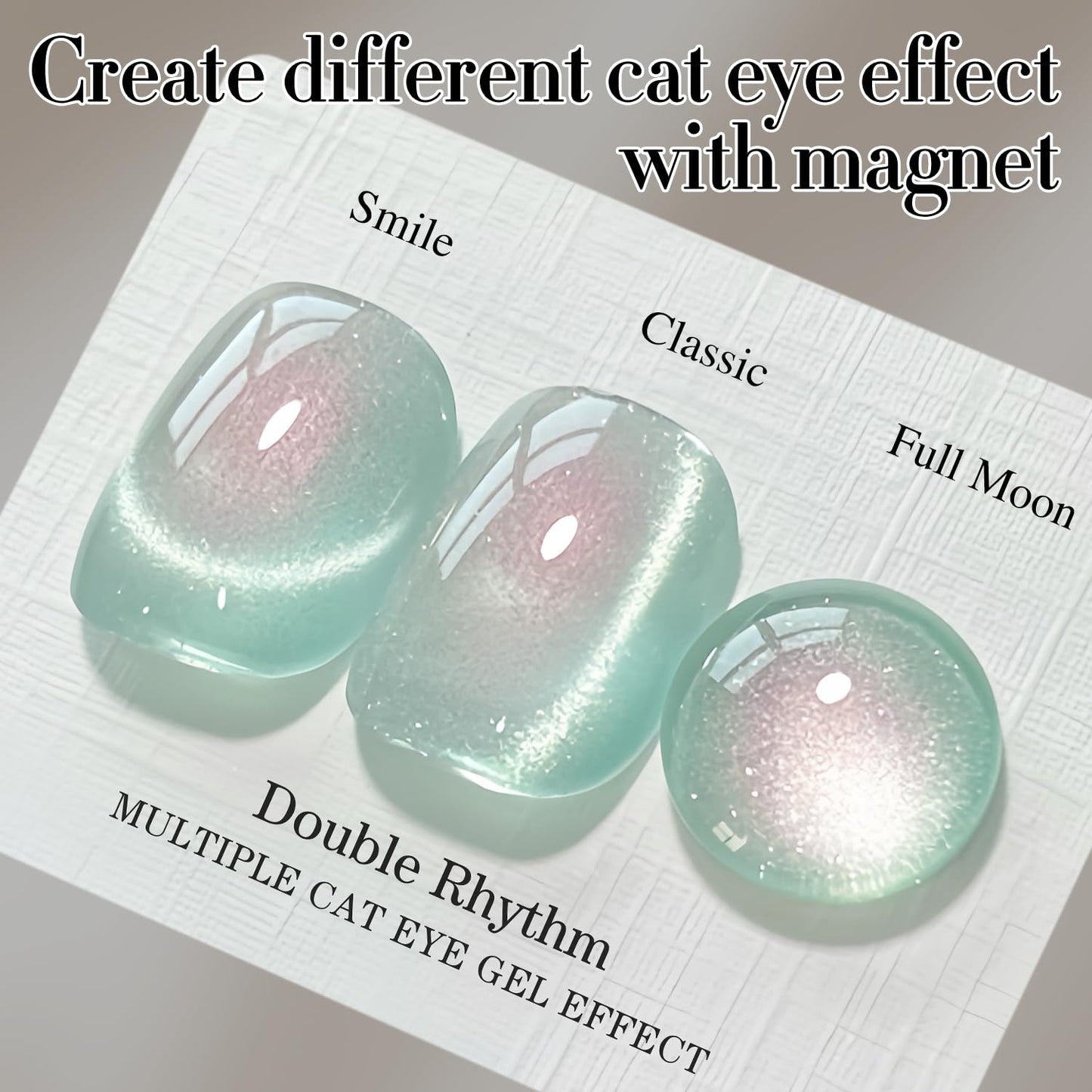 Double Rhythm 0.5 OZ Cat Eye Gel Polish with Magnet 15ML Holographic Glitter Shimmer Translucent Jelly Color Magnetic Polish Salon DIY at Home (MC1005)