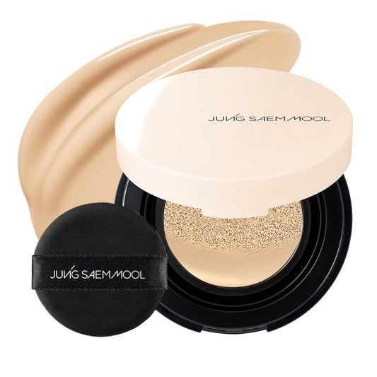 JUNG SAEM MOOL Essential Skin Nuder Cushion Mini 21W Medium 0.17 Fl Oz, Natural Radiant Finish Cushion Foundation with Buildable Coverage, Lightweight Texture, Korean Foundation Makeup | alldaygood beauty