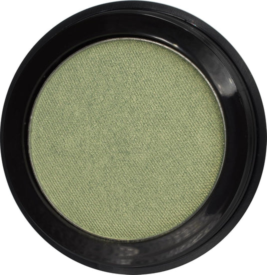Icy Mint Shimmering Olive Green Gold Pressed Powder Single Vegan Eyeshadow; Talc, Paraben & Cruelty Free | alldaygood beauty