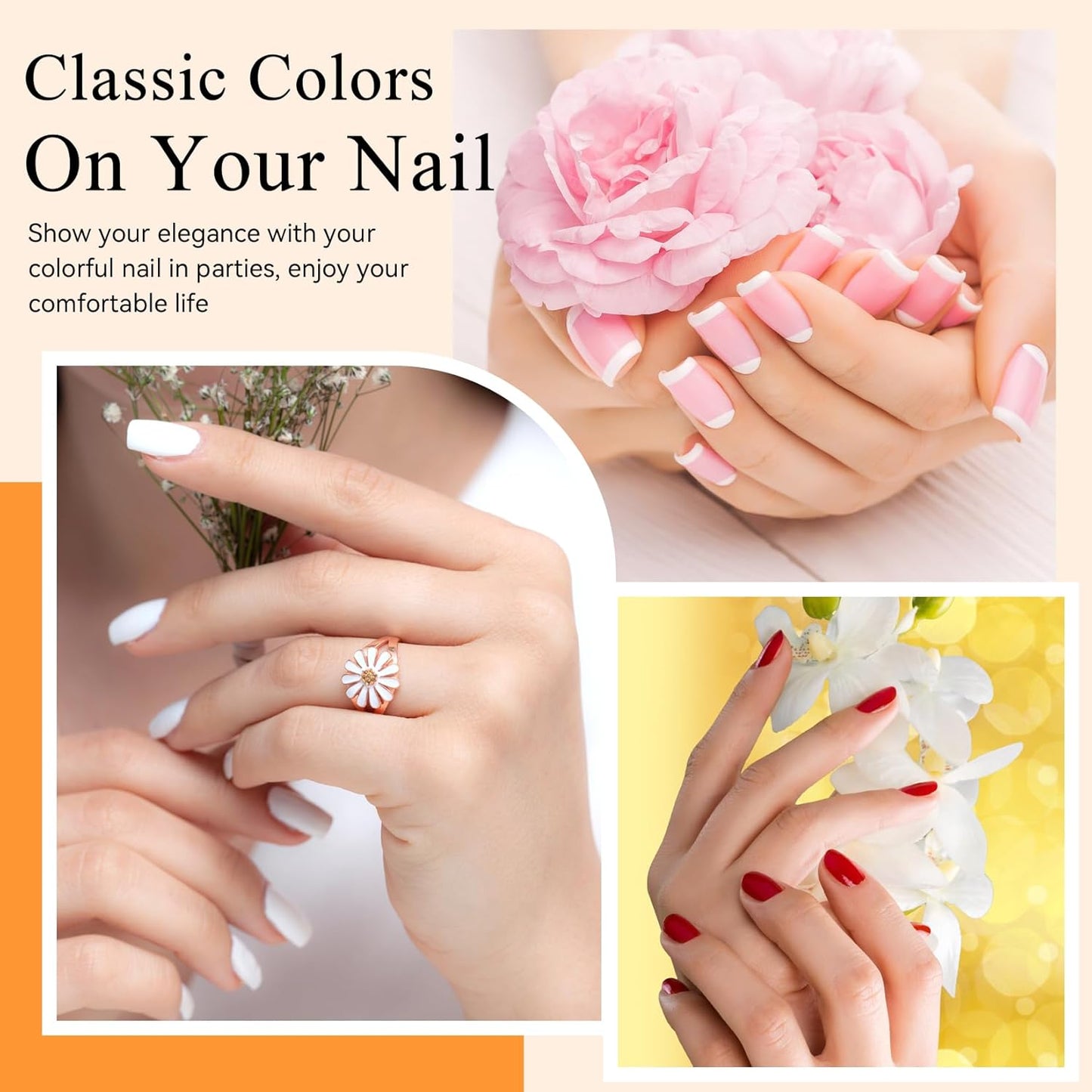 phoenixy Gel Nail Polish 25+5 PCS Nail Polish Set with Pink Tangerine Orange Pink for Women