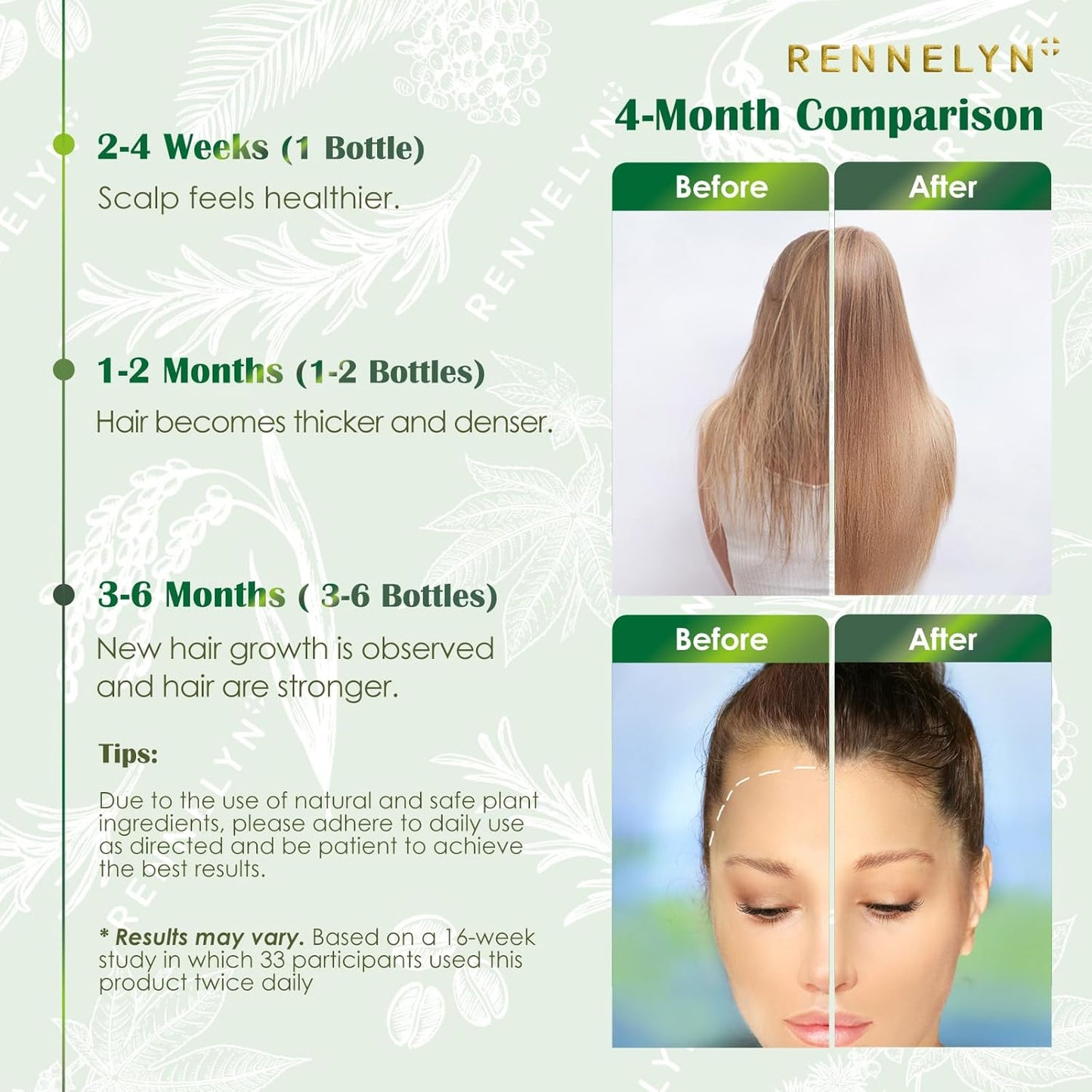 Natural Hair Growth Oil Spray: Rosemary Castor Batana Oil with Rice Water Lotion for Hair Thickening For Women 60ML