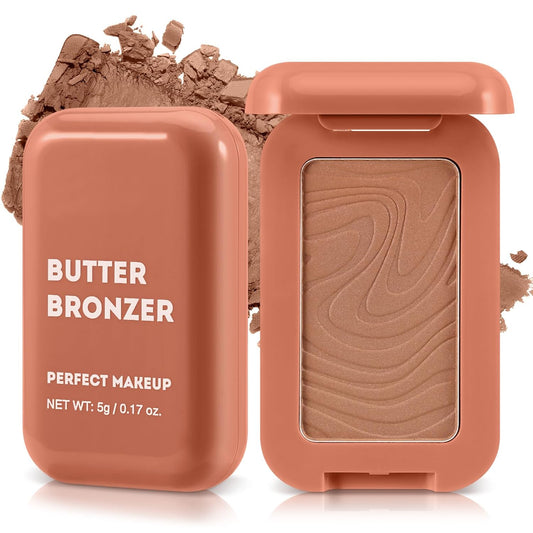 Boobeen Soft Matte Bronzer, Contour Palette for Face, Bronzing & Blush Powder for Contouring, Long-lasting & Buildable Bronzed Shimmer | alldaygood beauty