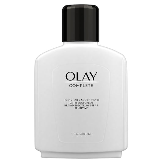 Olay Face Moisturizer, Complete All Day Moisturizer With Sunscreen Broad Spectrum SPF 15 - Sensitive, 4 fl. Oz, 1 unit | alldaygood beauty