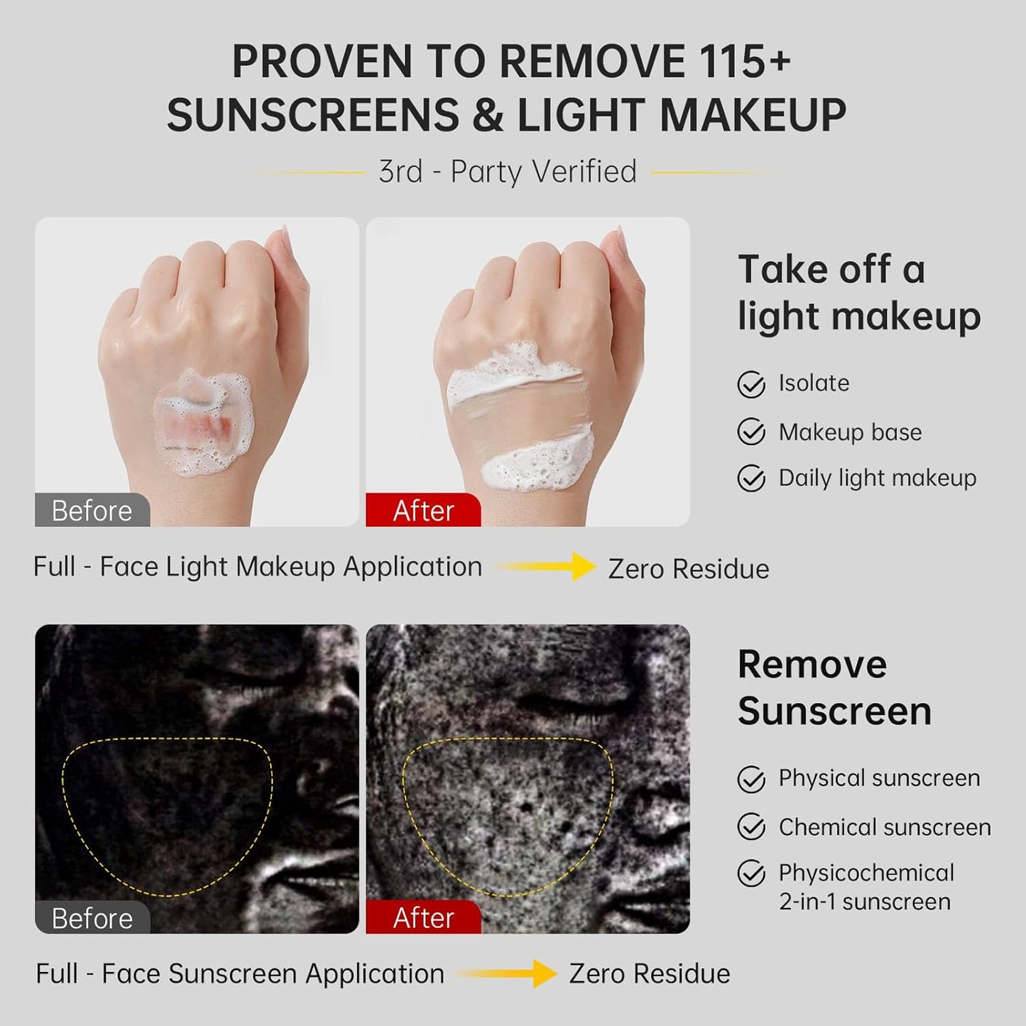 Gentle Exfoliating Face Wash for Deep Pore Cleanser and Blackhead Removal, Facial Cleanser for Oily Skin & Sensitive Skin, Double Cleansing Daily Facial Wash with Hyaluronic Acid + Glycerin, 3.52 Oz