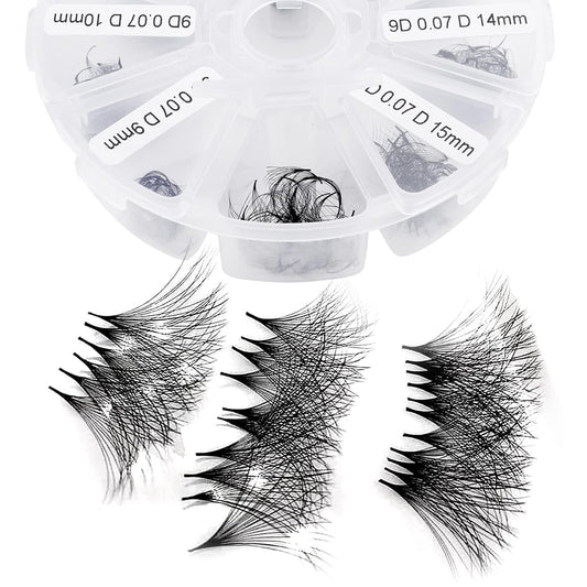 Premade Fans for Eyelash Extension: 8D, Wendy Lashes, Handmade Fans, Pre-made, For Lash-Artists, D, 9-16mm