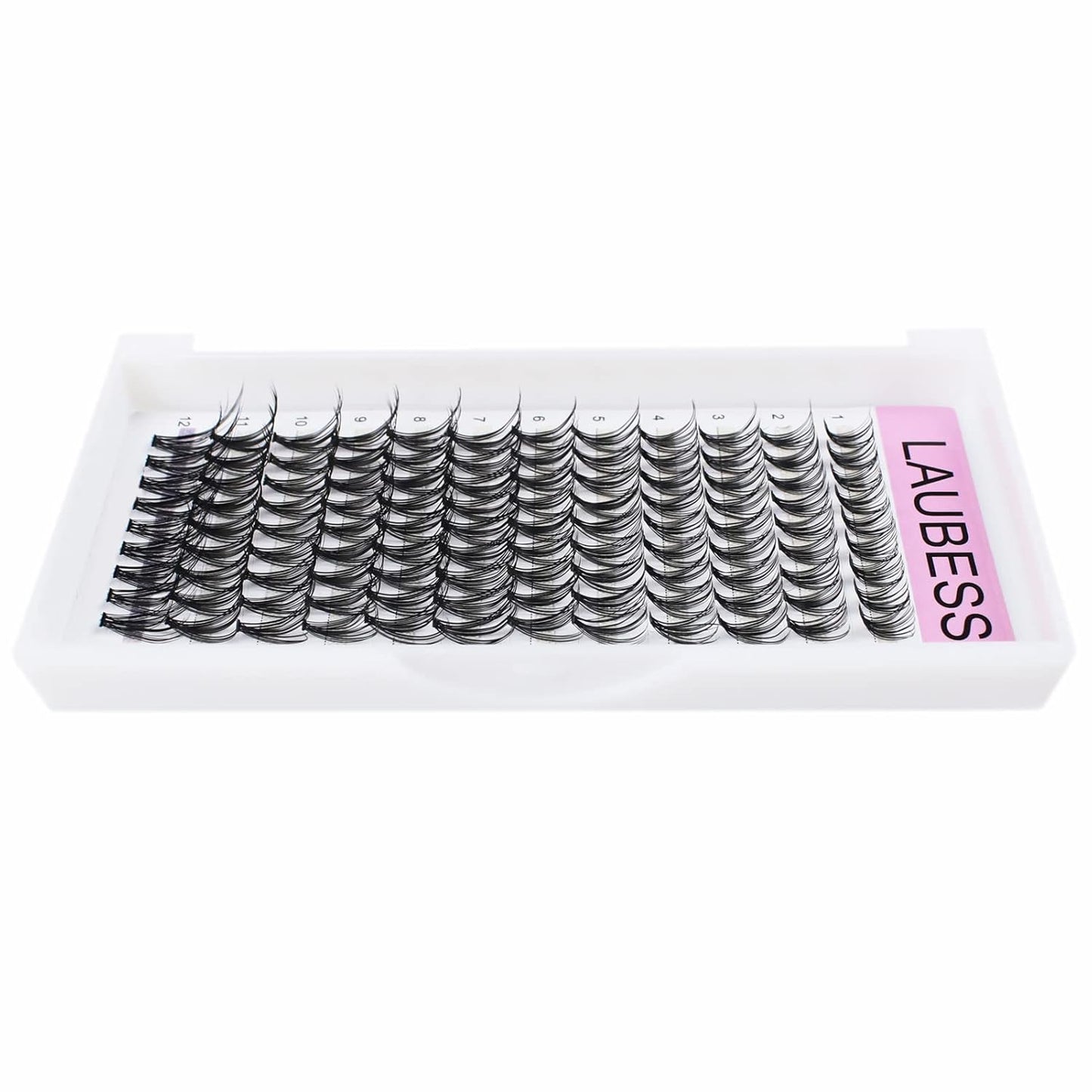 Lash Clusters LAUBESS Individual Lashes Waterproof Eyelash Clusters Mixed Tray Cluster Eyelash Extensions Soft Cluster Lashes for Beginners (20D-D-14)