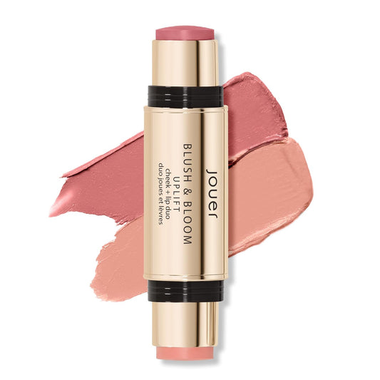 Jouer Blush & Bloom Cheek + Lip Duo - Hydrating Cream Blush Stick for Lip and Cheek Tint - Moisturizing Rose Hip and Squalane Oil Formula, Uplift | alldaygood beauty