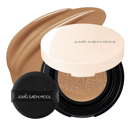 JUNG SAEM MOOL Essential Skin Nuder Cushion Mini 30N Amber 0.17 Fl Oz, Natural Radiant Finish Cushion Foundation with Buildable Coverage, Lightweight Texture, Korean Foundation Makeup | alldaygood beauty