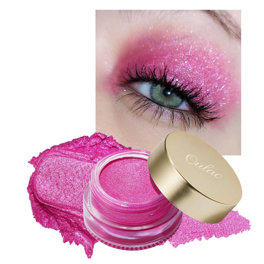 Oulac Hot Pink Cream Eyeshadow also for Highlighter Highly Pigmented Eye Shadow Waterproof&Long Lasting with Moisturizing Formula Blendable Shimmer Eye Make-up,Vegan & Cruelty-Free, 6g, 09 | alldaygood beauty
