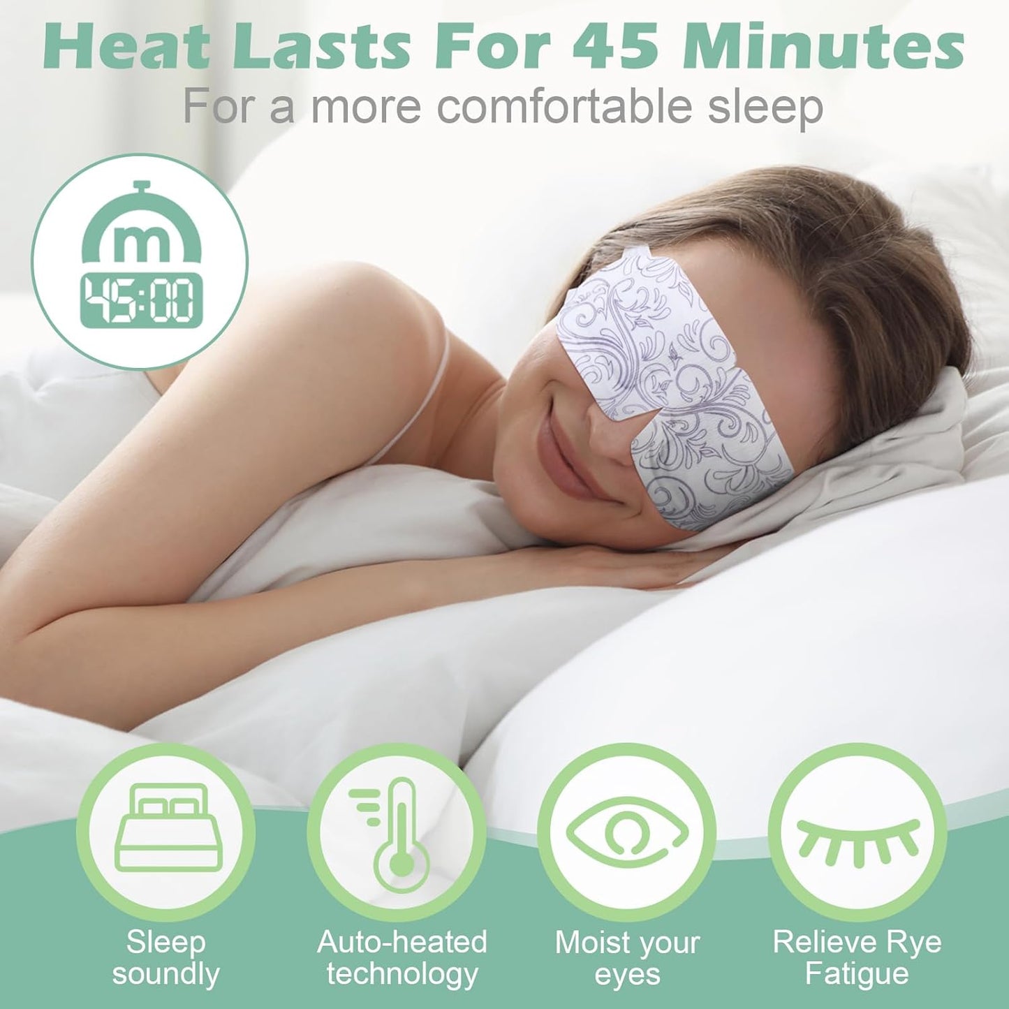 96 Packs Steam Eye Mask Disposable Self Heating Eye Mask for Dry Eyes Spa Warm Sleep Eye Mask for Home Office Travel Eyestrain Relieve (Unscented, Lavender, Chamomile)