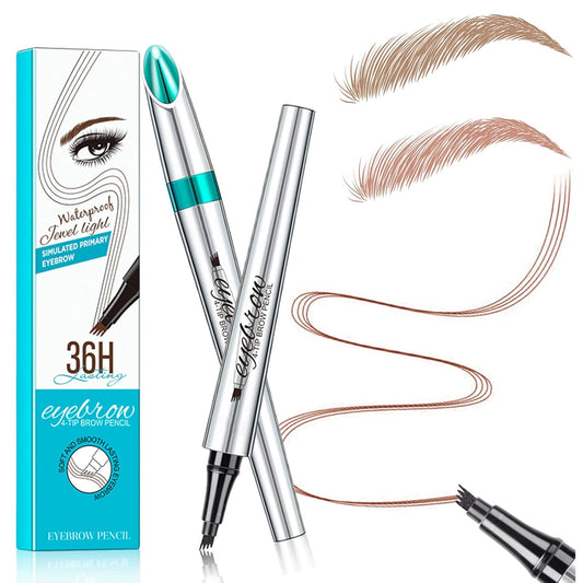 Microblading Eyebrow Pencil, Eyebrow Pen with an Upgrade Micro-Fork Tip Applicator, Waterproof Long-Lasting Microblading Brow Pen, Brow Pencil for Natural Looking Brows Makeup, Reddish Brown, 1Pcs