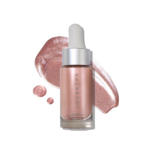COVER FX Custom Enhancer Drops - Blossom: Soft Pink Finish - 15mL - Radiant Glow - Liquid Highlighter | alldaygood beauty