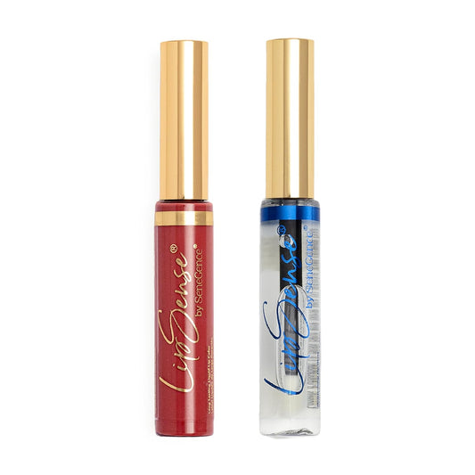 SeneGence LipSense Fly Girl Liquid Lipstick and Glossy Clear Lip Gloss Duo – 18HR Wear, Hydrating, Waterproof, Transfer-Proof