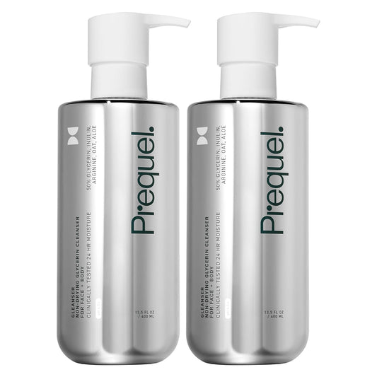 Skin Gleanser, Moisturizing Glycerin Face Wash, Professional Strength Face Cleanser for Women, Unscented Sensitive and Dry Skin Face Wash Pump Bottles - 6.75 fluid ounce (Pack of 2) | alldaygood beauty