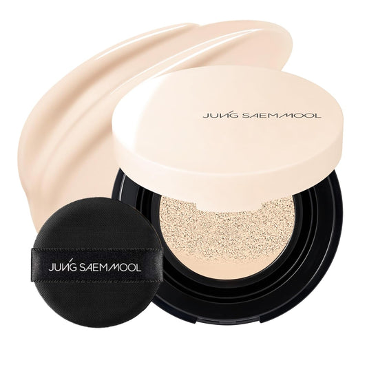JUNG SAEM MOOL Essential Skin Nuder Cushion Mini 13N Fair 0.17 Fl Oz, Natural Radiant Finish Cushion Foundation with Buildable Coverage, Lightweight Texture, Korean Foundation Makeup | alldaygood beauty