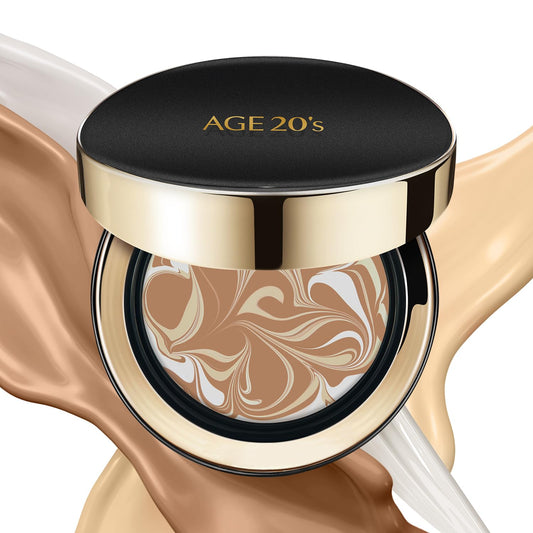 AGE20'S Signature Essence Pact SPF 50+ | Pack of 1 | 27C HONEY | Cream Foundation, Dewy Finish, Natural Coverage | Korean Cushion Foundation | alldaygood beauty
