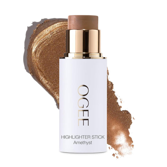 Ogee Sculpted Face Stick (AMETHYST - SOFT CHAMPAGNE SHIMMER) Certified Organic Blush Stick - Multi-Use Cream Blush & Highlighter Stick | alldaygood beauty