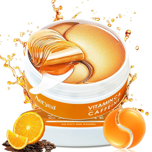 Under Eye Patches with Vitamin C & Caffeine 30 Pairs for Dark Circles, Fine Lines and Puffiness, with Niacinamide Hydra-Gel Collagen, Skin Care for Men & Women | alldaygood beauty