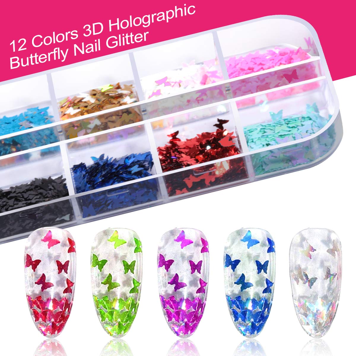 Teenitor Nail Art Kit Nail Art Tools, Nail Design Kit with Nail Art Brushes, Nail Tape Nail Gems Rhinestones, Nail Dotting Tools Nail Foil, Butterfly Nail Design Tools for Nail Art Supplies