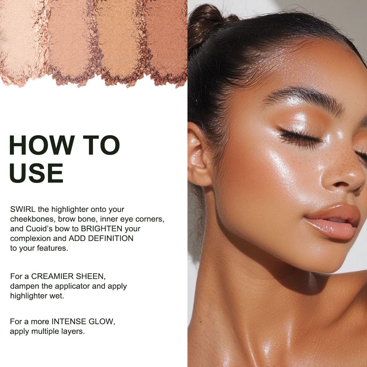 Baked Highlighter Contour Powder Sheer Pearl Shimmer Shades for Face Highlighter Makeup Brighten Up (305-Flirtini)