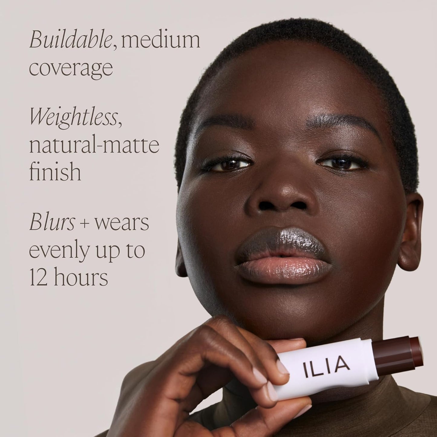 ILIA - Skin Rewind Complexion Stick - Foundation + Concealer + Skincare | Non-Toxic, Vegan, Cruelty-Free, Clean Makeup (39N - Laurel, 0.35 oz | 10 g)