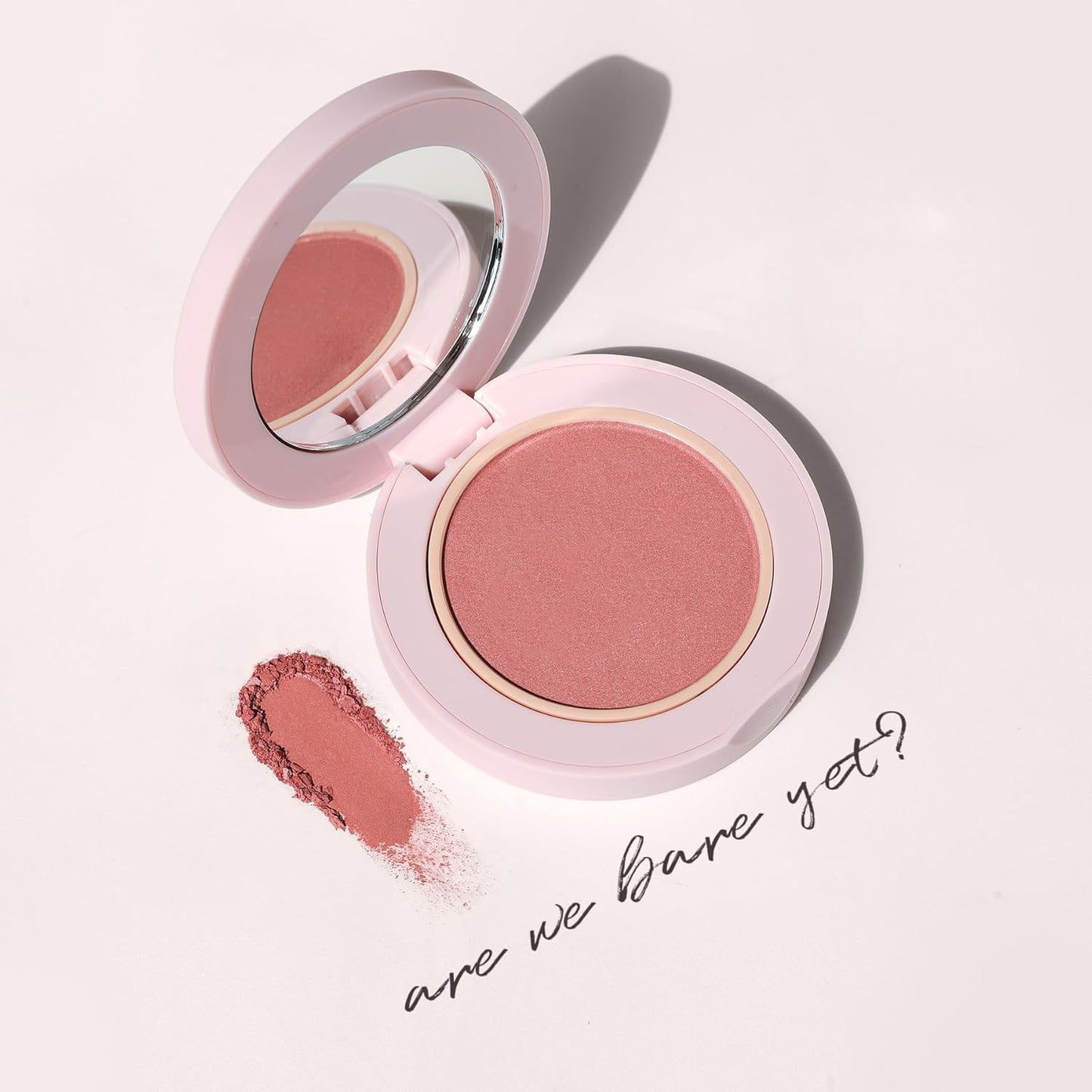 Wander Beauty Hydrating Powder Blush - Lightweight, Rose Blush Makeup with a Blurring, Satin Finish - Buildable Formula with Hyaluronic Acid, Squalane & Aloe Leaf Extract - Are We Bare Yet - 0.18 oz