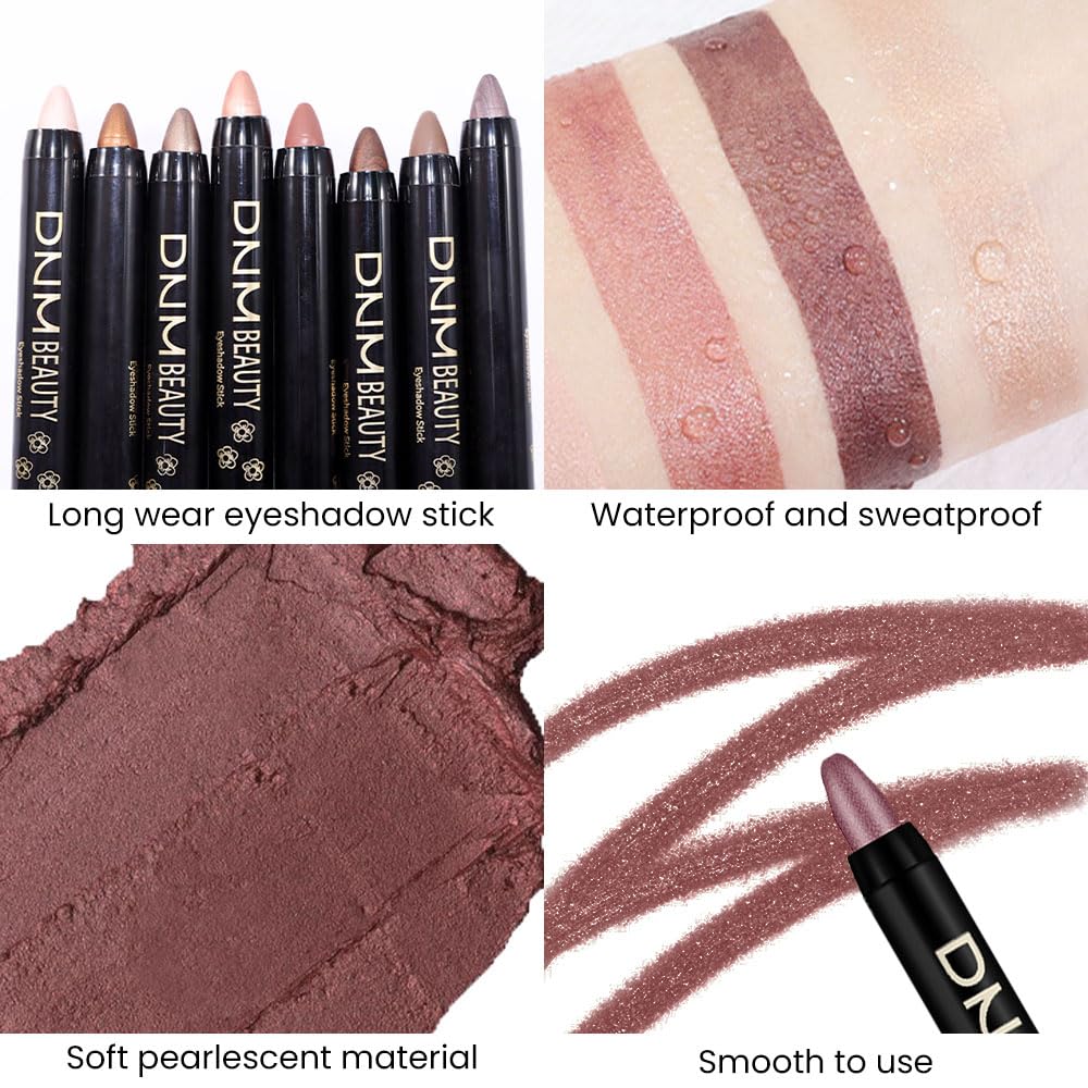 evpct Orchid Shimmer Cream Eye Shadow Brightener Sticks Set for Eyes, Orchid Shimmery Matte Pencil Eye shadow Applicator Stick Pen Palette Makeup Waterproof sombras en crema para ojos 26#