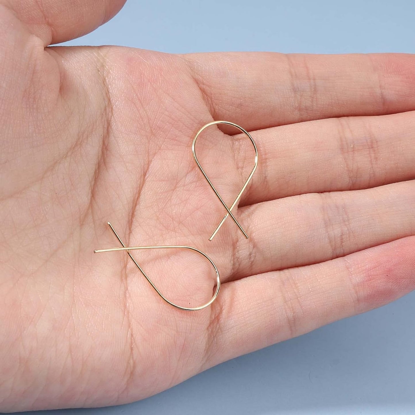 Cross Arc Threader Earrings Gold Wire Twist Earrings Geometric Wire Earrings Tiny Open Hoop Threader Earrings Jewelry for Women and Girls Gifts