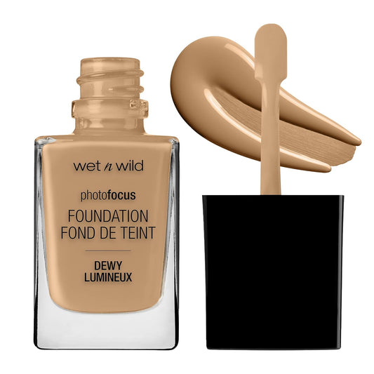 wet n wild Photo Focus Dewy Liquid Foundation Makeup, Amber Beige | alldaygood beauty