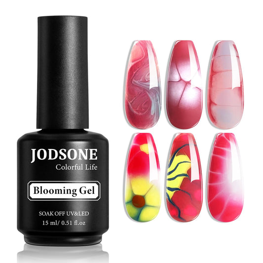 JODSONE Blooming Clear Gel Nail Polish, 15ml for Spreading & Watercolor Effects, Floral Nail Art Design, U V & LED Cure, Light Up Your Nail Life | alldaygood beauty