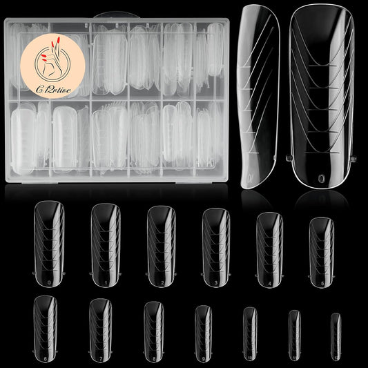 130Pcs Dual Nail Forms,Flat Oval Extension Poly nail gel Nail Forms Full Cover Reusable Nail Molds 13 Sizes for Solid Nail Gel Glue Nail Art Design Salon&DIY