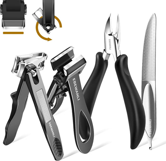 Heavy Duty Toenail Clippers for Thick Toenails or Ingrown Nails, Wide Jaw Opening Straight Nail Clipper and Large Curved Side Toe Nail Clippers Cutter, Thick Toenail Clippers for Seniors Men | alldaygood beauty