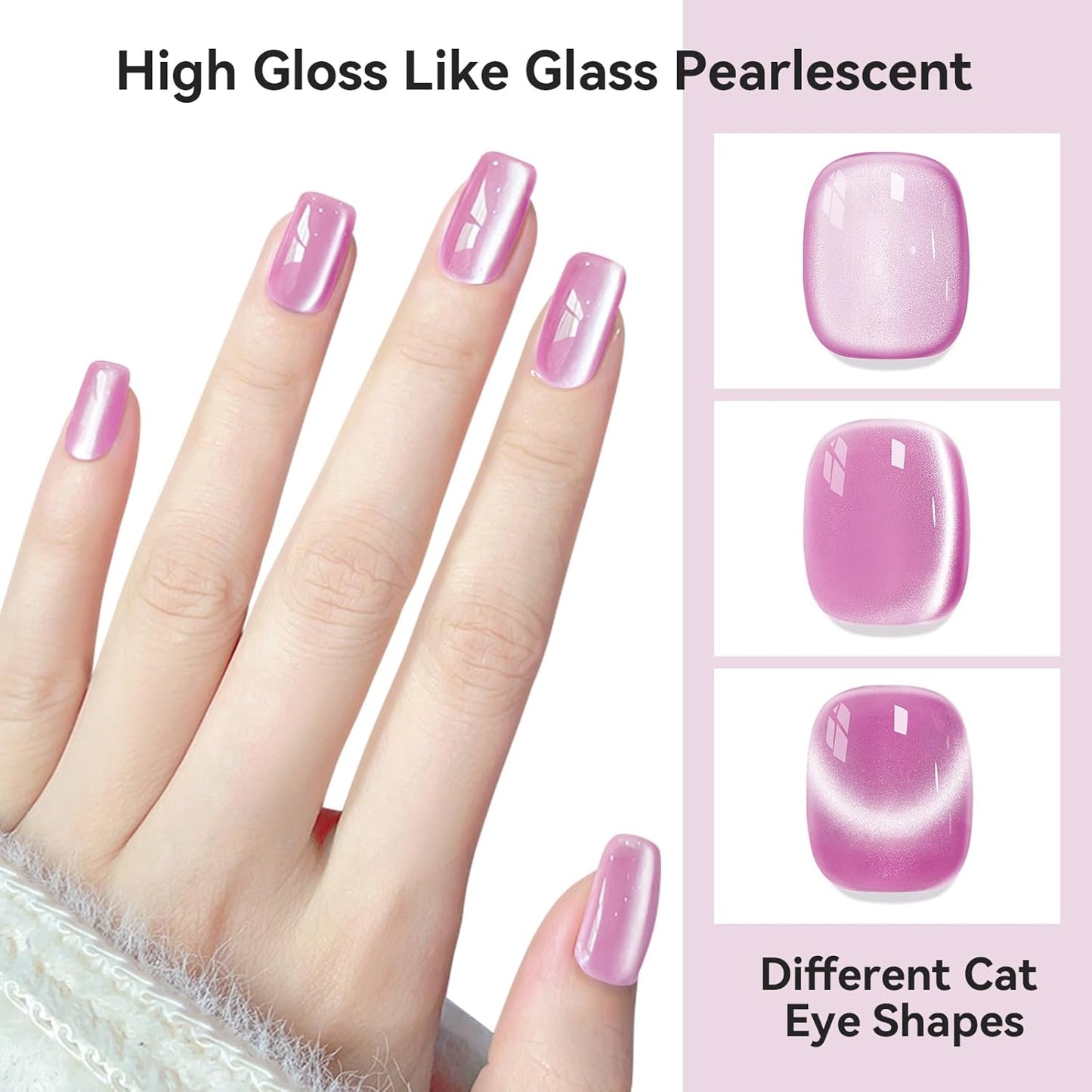 Cat Eye Gel Polish Moonlight 12ML, Magnetic Cateye Shiny Holographic Nail Polish for Nail Art 1PCS