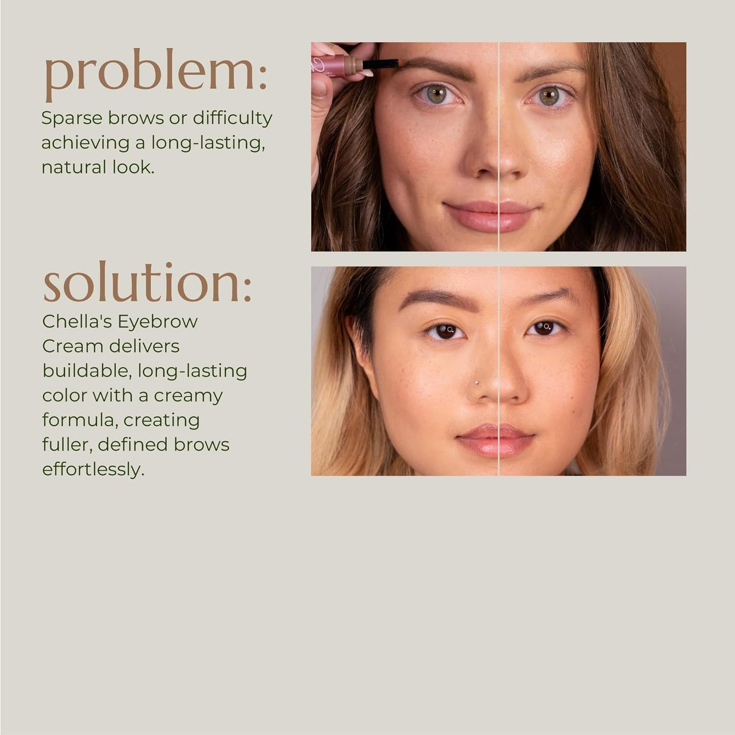 Chella Eyebrow Cream, Elegant Ebony - Vegan, Cruelty Free, Paraben Free, Gluten Free Eyebrow Pomade Makeup - Long Wearing, Velvet Consistency, Water Resistant