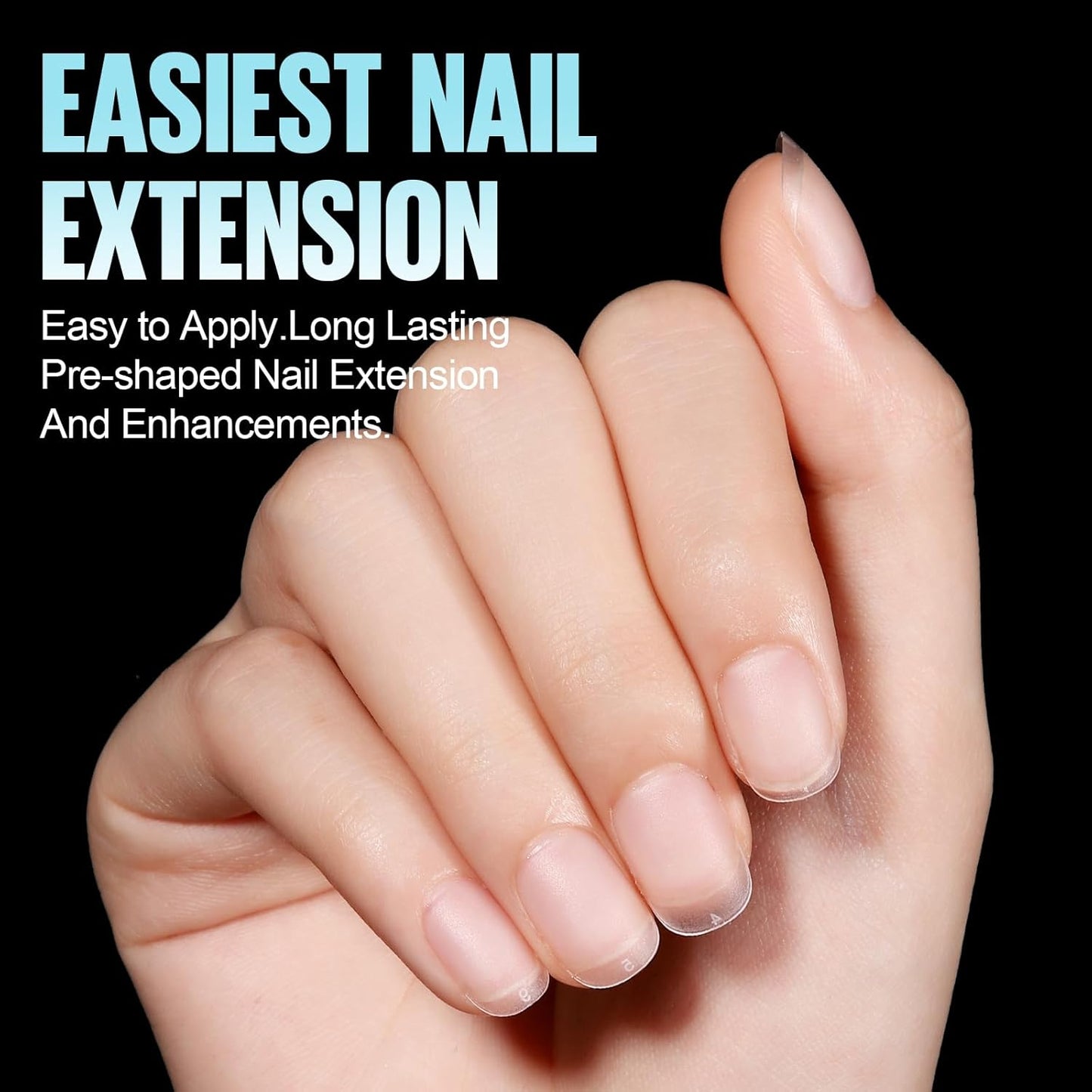 TOMICCA Extra Short Round Nail Tips, Double Sided Matte Gel Full Cover Nail Tips No Filed, Acrylic Fake False Nail Tips for DIY Press On Nails 360PCS 15 Sizes