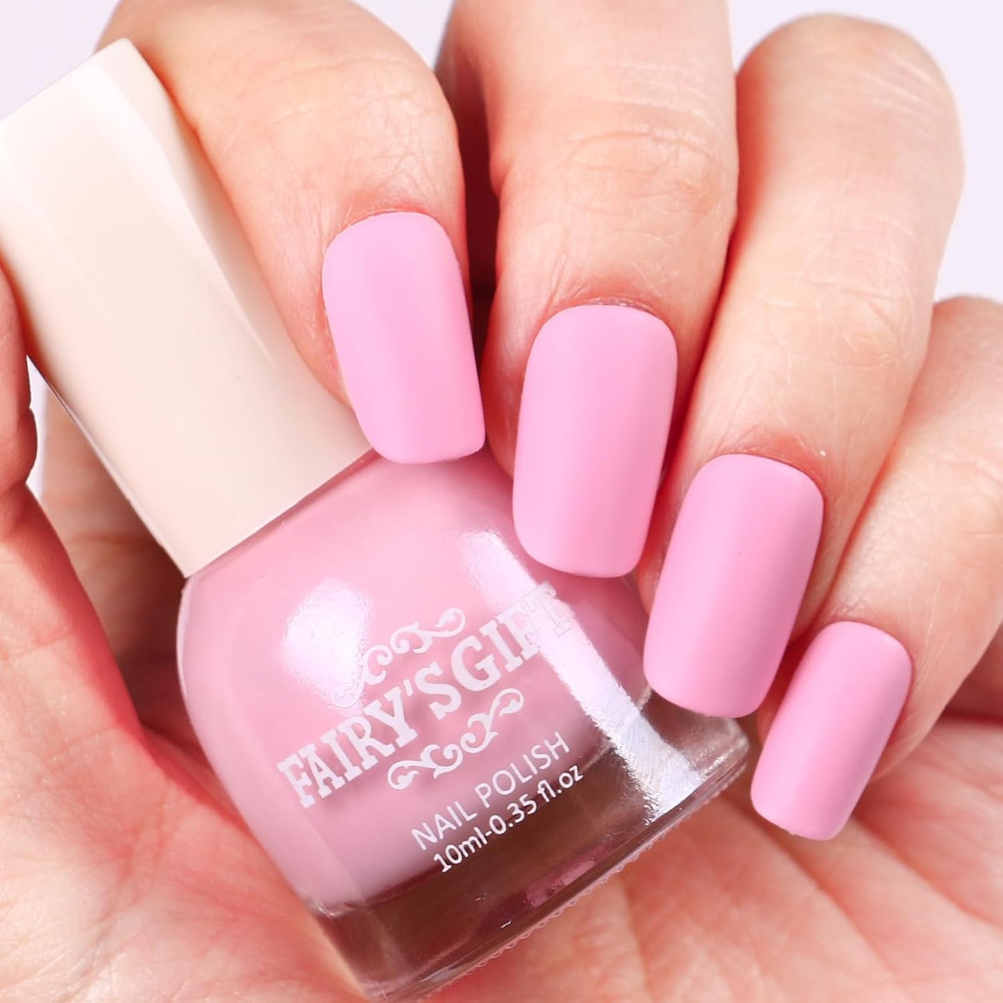 Matte Nail Polish Air Dry Nail Lacquer for Nail Art Varnish, Mist Effect Matte Finish Velvet Nail Polish, 0.35 fl oz (Dusty Pink-03, 10 ML)