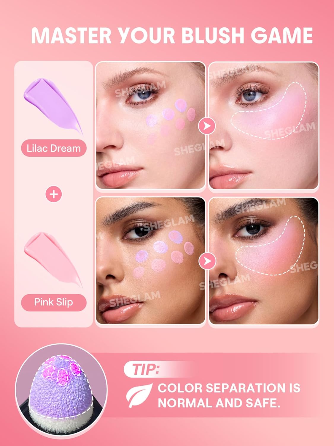 SHEGLAM Color Bloom Liquid Blush-Pink Slip