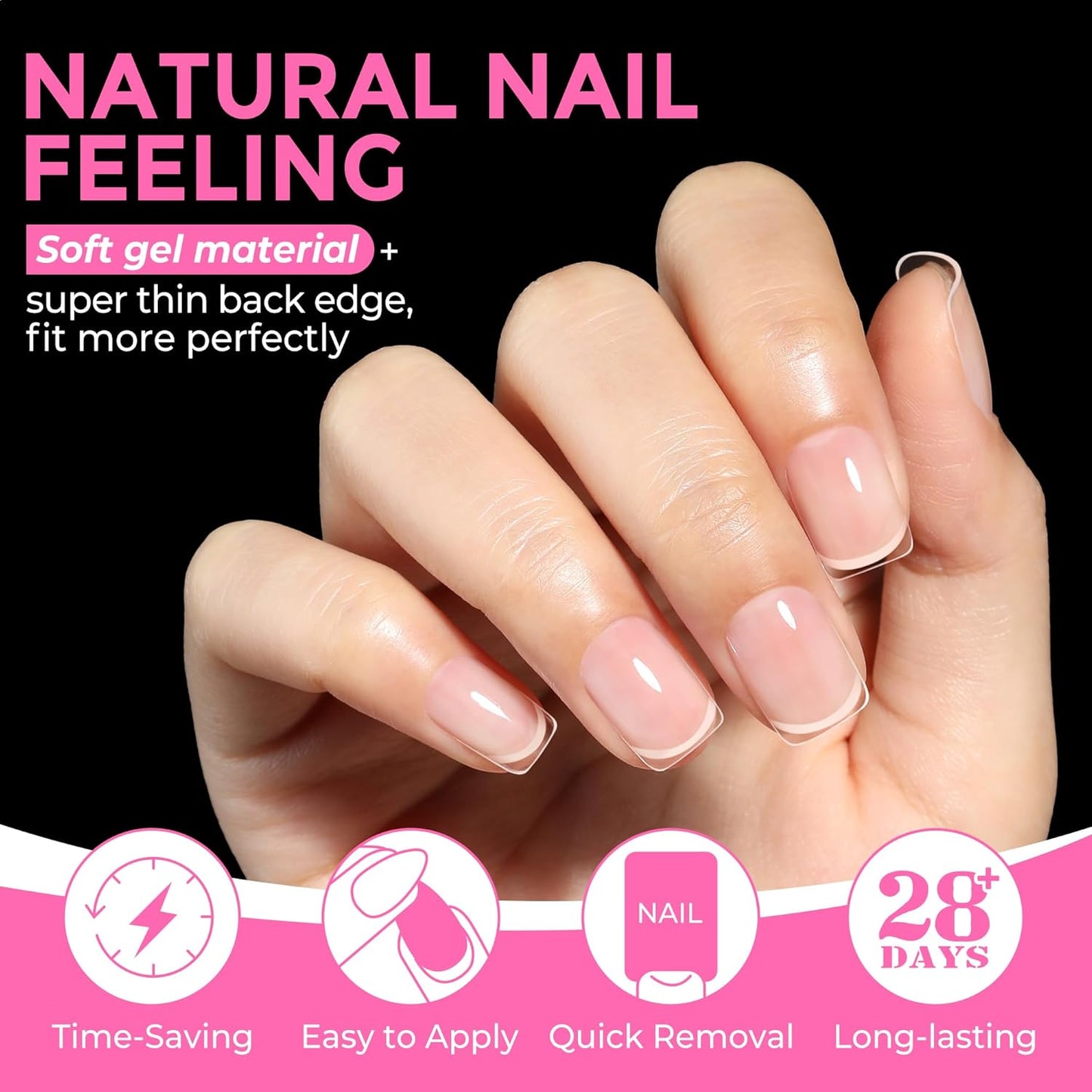 UNA GELLA Extra Short Square Nail Tips XS 216pcs Pre-shape Extra Short Square Press on Nails Gel Tips Full Cover Acrylic Nails False Nails For DIY Salon 12 Sizes