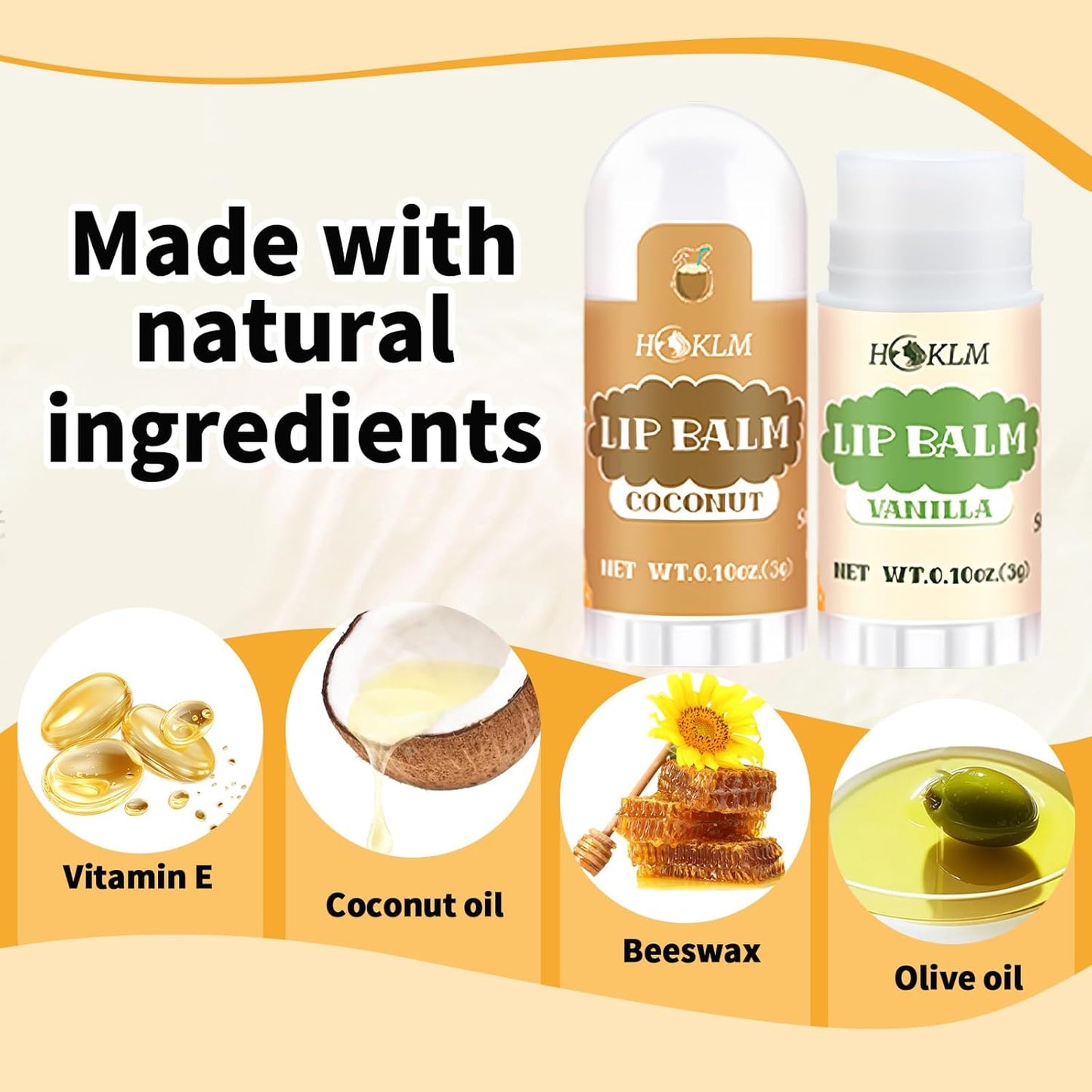 Mini Lip Balm 50 Pack, Natural Lip Balms with Vitamin E and Coconut Oil. Moisturizes for Dry Lips, Perfect for Party Favors, Gift Bags and Small Gifts-13 Flavors