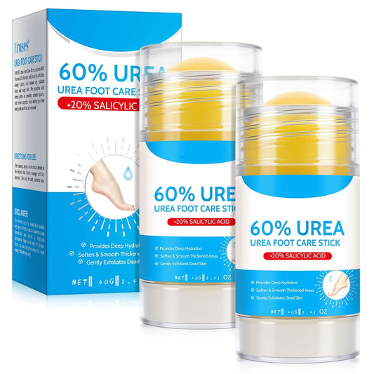 Urea Foot Care Stick, 2pcs 60% Urea with 2% Salicylic Acid Foot Cream Moisturizer for Dry Cracked Feet, Knees, Elbows, Hands, Moisturizes and Hydrates the Dry Skin, Callus Remover & Skin Softener | alldaygood beauty