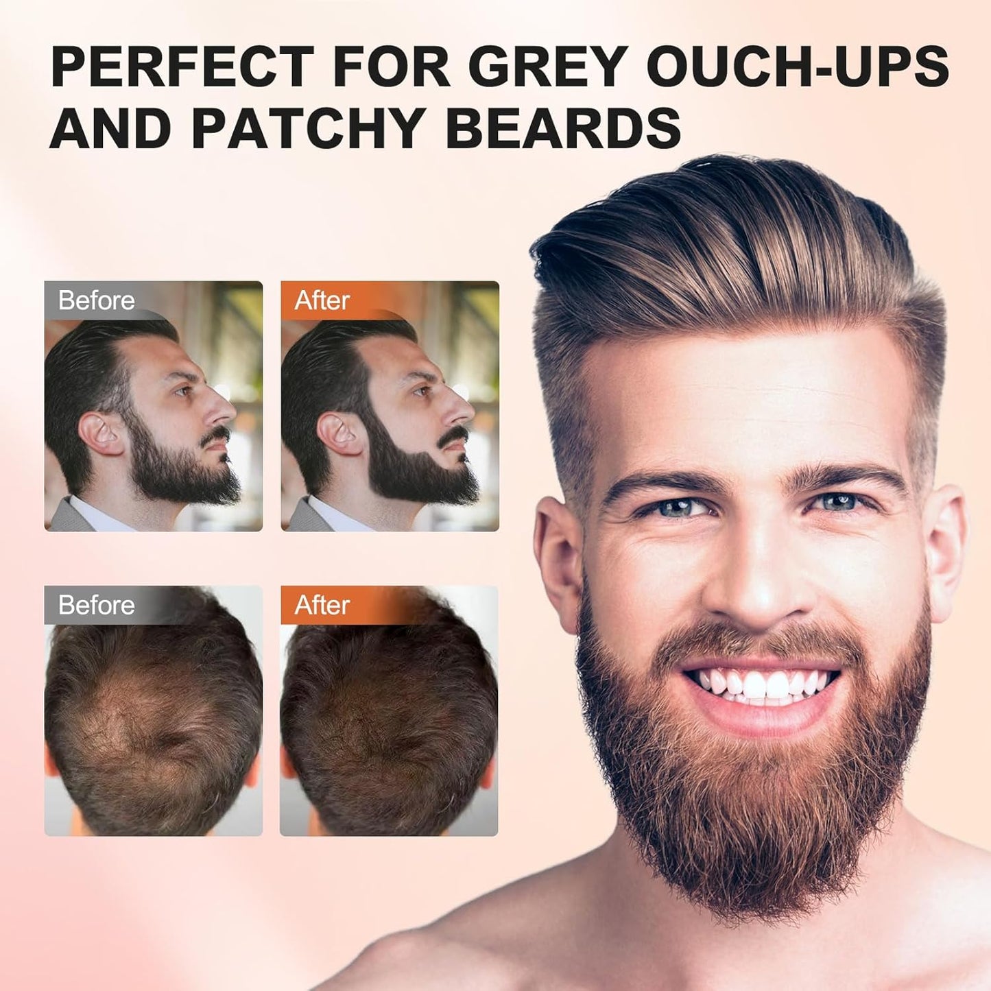 Root Touch Up Powder - Instant Gray Hair Coverage for Hairline, Eyebrows, Men's Beard, and Bald Spots