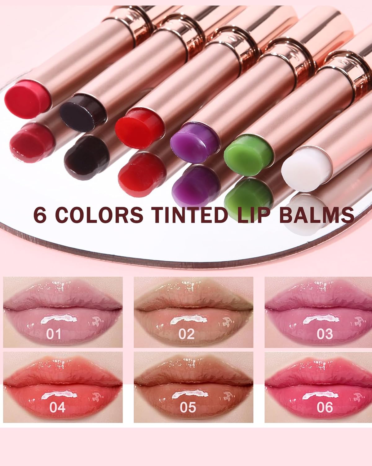 Moisturizing Lip Balm, Nude Sheer Red Lipstick Hydrating Tinted Lip Gloss, Long Lasting Waterproof Liptint Balm Natural Non-Stick Lips Oil Stain,Glossy Lipcolor Juicy Finish for Dry Cracked Lips-04