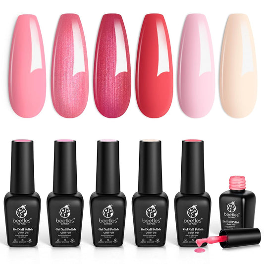 Beetles Pink Gel Nail Polish Nude Pink Rose Red Milky White Gel Polish Set Sweetheart Candies Collection Soak Off UV LED Gifts for Mom | alldaygood beauty