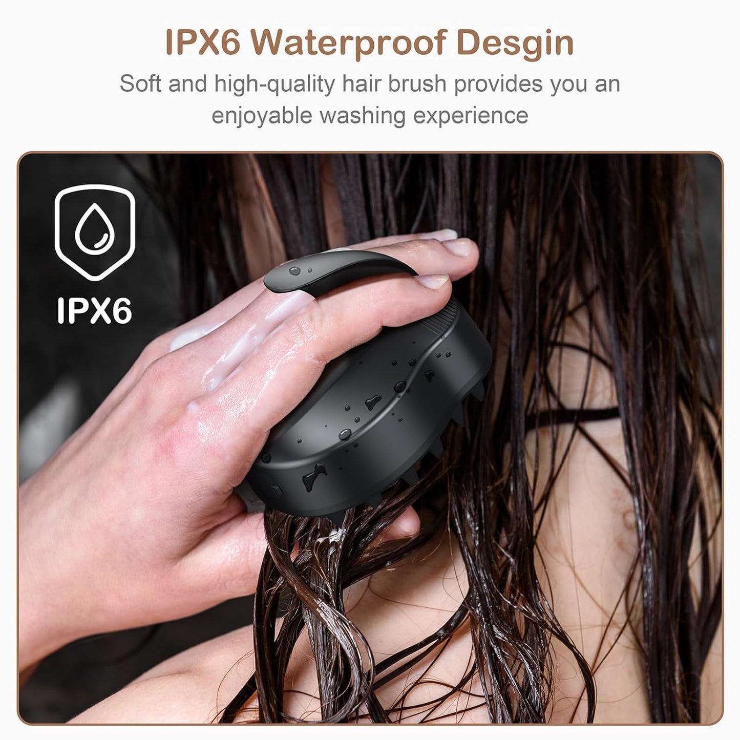 Electric Hair Scalp Massage Brush with Soft Silicone Bristles,3-Level Vibration,IPX6 Waterproof for Hair Growth & Dandruff Removal, Scalp Exfoliator(Green)